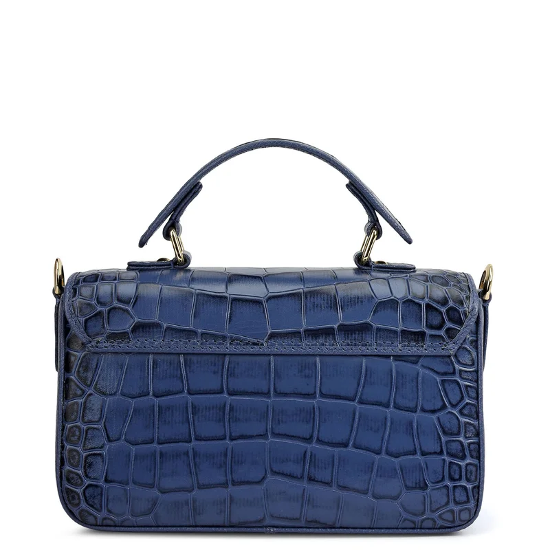 Da Milano Stardust Small Croco Leather Satchel - Stardust for Women | Best Price UAE